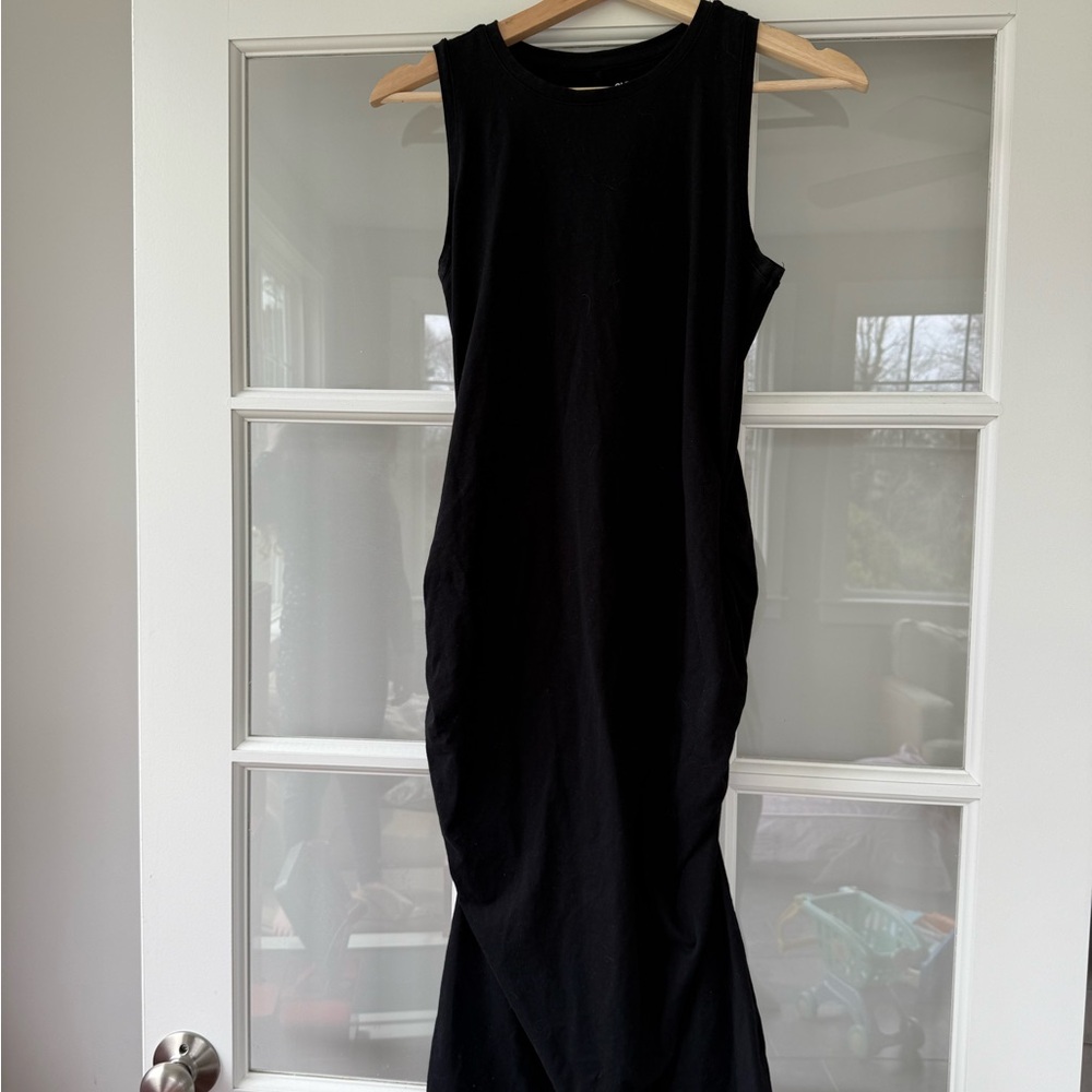 Maternity Black Sleeveless Dress - knee length